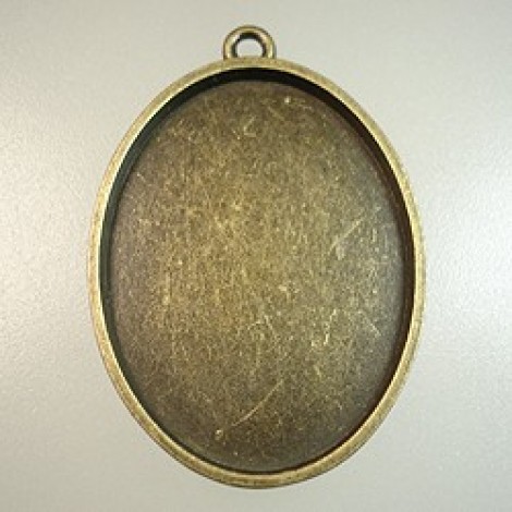 30x40mm ID Ant Bronze Plated Brass Pendant Bezel