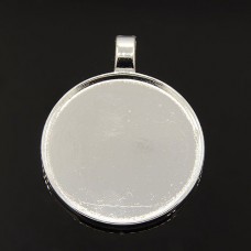 50mm (46.8mm ID) Nickel Free Silver Plated Pendant Bezel