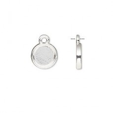 8mm ID Silver Plated Brass One Sided Drops - Pack of 4