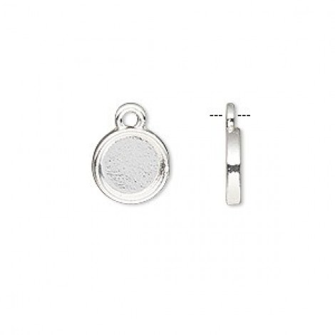 8mm ID Silver Plated Brass One Sided Drops - Pack of 4 8mm ID Silver Plated Brass One Sided Drops - Pack of 4