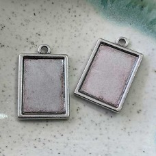 29x18mm Tibetan Silver Ant Pewter Double Side Bezels - Pack of 4