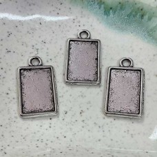 24x12mm Tibetan Lead & Nickel Free Bezel Pendants - Pack of 8