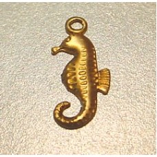 18mm Baby Seahorse Raw Brass Charms - Pack of 4