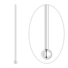 1.5in (38mm) 21ga Sterling Silver Headpins with 2mm Ball