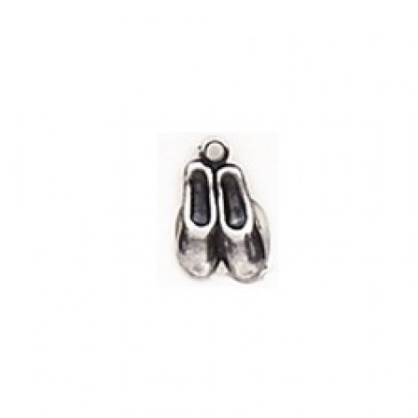 13mm Sterling Silver Plated Ballet Shoes Charm