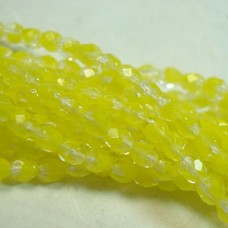 3mm Czech Firepolish Beads - Banana Yellow - Pack of 50