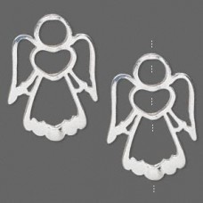 31x22mm Silver Plated Angel Frame Pendant/Charm