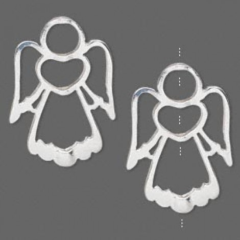 31x22mm Silver Plated Angel Frame Pendant/Charm - Pack of 2 31x22mm Silver Plated Angel Frame Pendant/Charm - Pack of 2