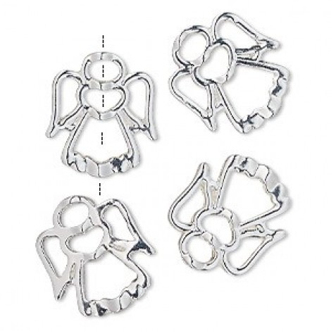 18x16mm Silver Plated Angel Frame Charms