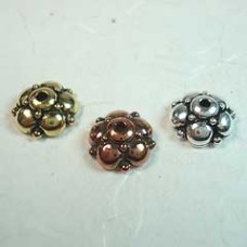9.5mm TierraCast Eastern Beadcaps - Ant Silver, Copper