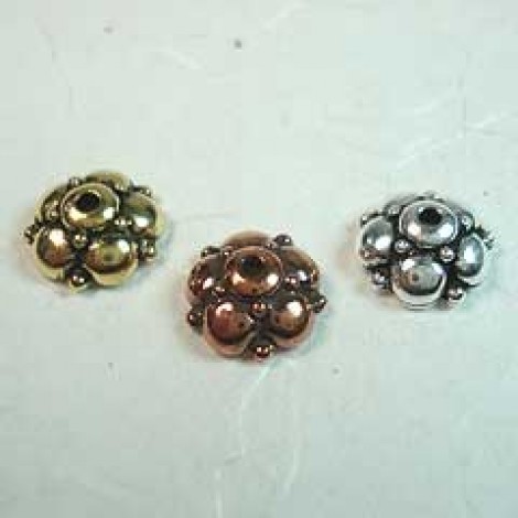 9.5mm TierraCast Eastern Beadcaps - Ant Silver, Copper