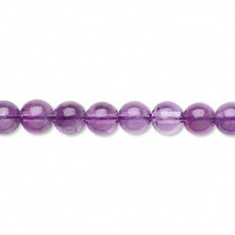 5mm Light to Medium Amethyst Round Beads - per strand