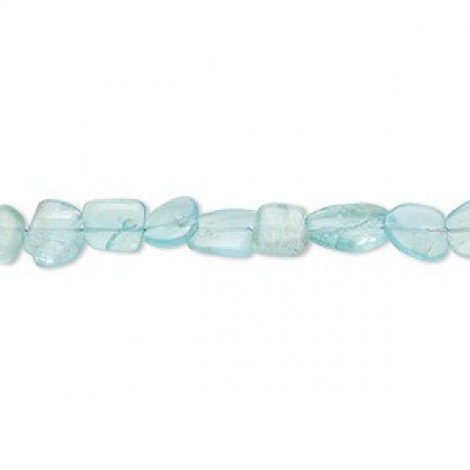 Apatite Gemstone Small-Mini Flat Nugget Strands - 13in Apatite Gemstone Small-Mini Flat Nugget Strands - 13in