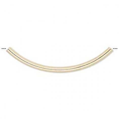 38x2mm Gold Plated Brass Curved Tube Beads - Pack of 10 38x2mm Gold Plated Brass Curved Tube Beads - Pack of 10
