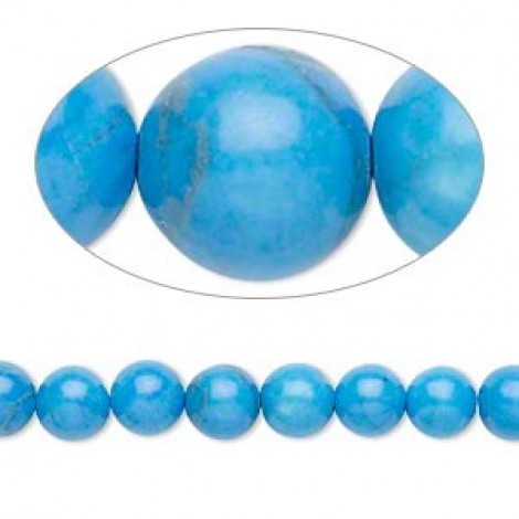 6mm Howlite Turquoise Round Beads - strand