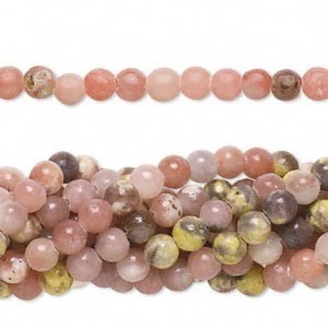 4mm Pink Lepidolite Gemstone Beads - Strand 4mm Pink Lepidolite Gemstone Beads - Strand