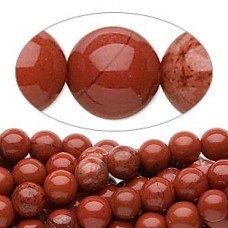 6mm Red Jasper Round Gemstone Beads - Strand