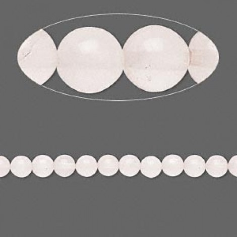 4mm Natural B-Grade Natural Rose Quartz Round Beads - Strand