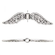 53x13mm Ant Silver Ex-Large Angel Wings