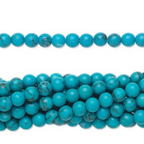 4mm Imitation Turquoise Gemstone Beads - Strand 4mm Imitation Turquoise Gemstone Beads - Strand