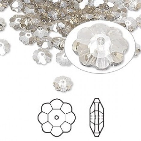 10mm Swarovski 3700 Marguerite Beads - Crystal Silver Shade