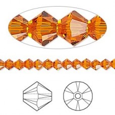 5mm Swarovski Crystal Bicones - Tangerine