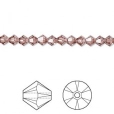 4mm Swarovski 5328 Crystal Bicones - Blush Rose - Pack of 10