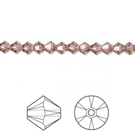 4mm Swarovski 5328 Crystal Bicones - Blush Rose - Pack of 10