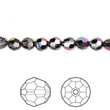 6mm Swarovski Round Beads - Scarabaeus Green - Pack of 2