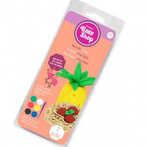Sculpey Bake Shop Bendy Clay Kit - 6 x 1oz pieces & Modelling Tool