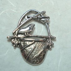 23x20mm Antique Silver Bird in Nest Charm/Pendants - Pack of 5