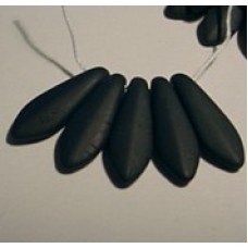 5x16mm Czech Glass Matte Jet Daggers - Pack of 20