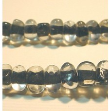 5x8mm Black Colour Lined Triangle Beads - 30 beads