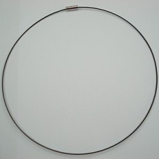 17.5" Black Nylon Coated 1mm Steel Necklace w/Screw Clasp
