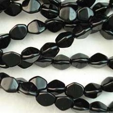 5x3mm Czech Pinch Beads - Jet - Pack of 50