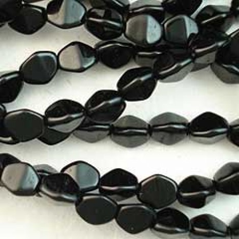 5x3mm Czech Pinch Beads - Jet - Pack of 50