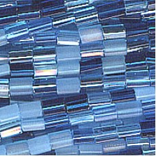 5x3.5mm Blue Megamix Rectangular Atlas Beads - 12gm (app 130 beads)