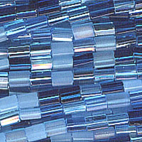 5x3.5mm Blue Megamix Rectangular Atlas Beads - 12gm (app 130 beads)