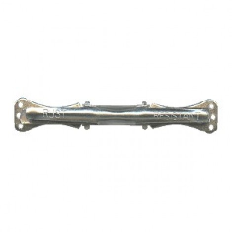 72mm White Plated (Silver) Bow Tie Clips - Each