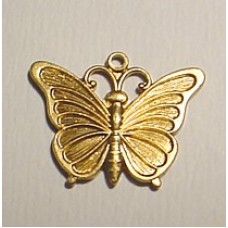 20x15mm Raw Brass Butterfly Charm - Pack of 2