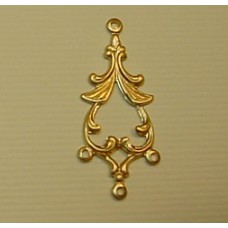 32mm Chandelier Brass Charm Drops - Pack of4