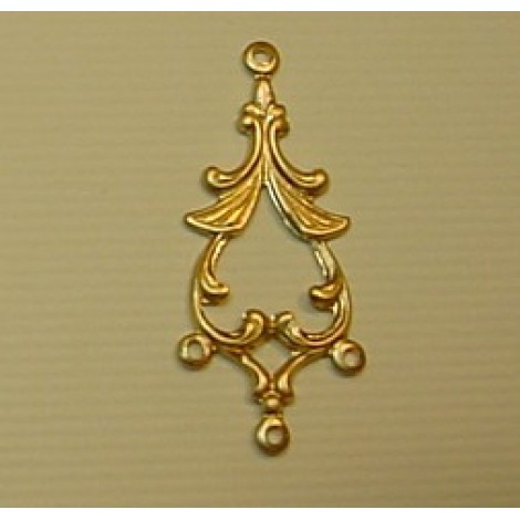 32mm Chandelier Brass Charm Drops - Pack of4
