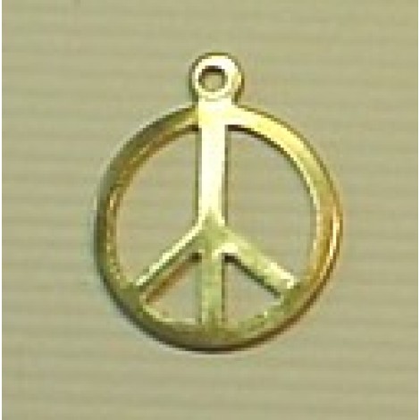 Peace Sign Brass Charm