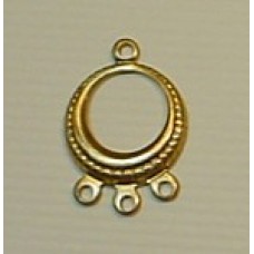 15mm Circle Connector Brass Charm - 2 pairs