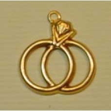 15mm Raw Brass Charms - Wedding Rings - Pack of 10