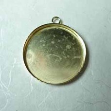 22mm Raw Brass Bezel Cup w/1 Loop - Pack of 2