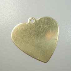5/8" (16mm) ImpressArt Raw Brass Heart Blank Drop with Ring - Pack of 12
