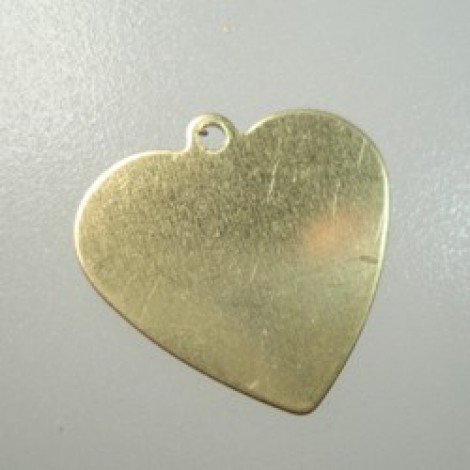 5/8" (16mm) ImpressArt Raw Brass Heart Blank Drop with Ring - Pack of 12