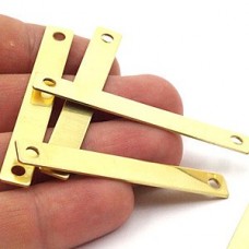 54x7mm 20ga Raw Brass 2-Hole Rectangle Connector Blanks - Pack of 2