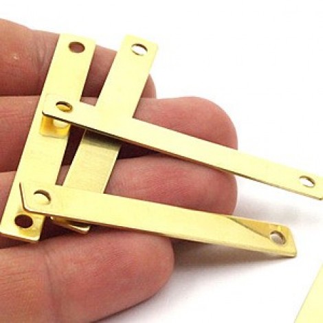 54x7mm 20ga Raw Brass 2-Hole Rectangle Connector Blanks - Pack of 2